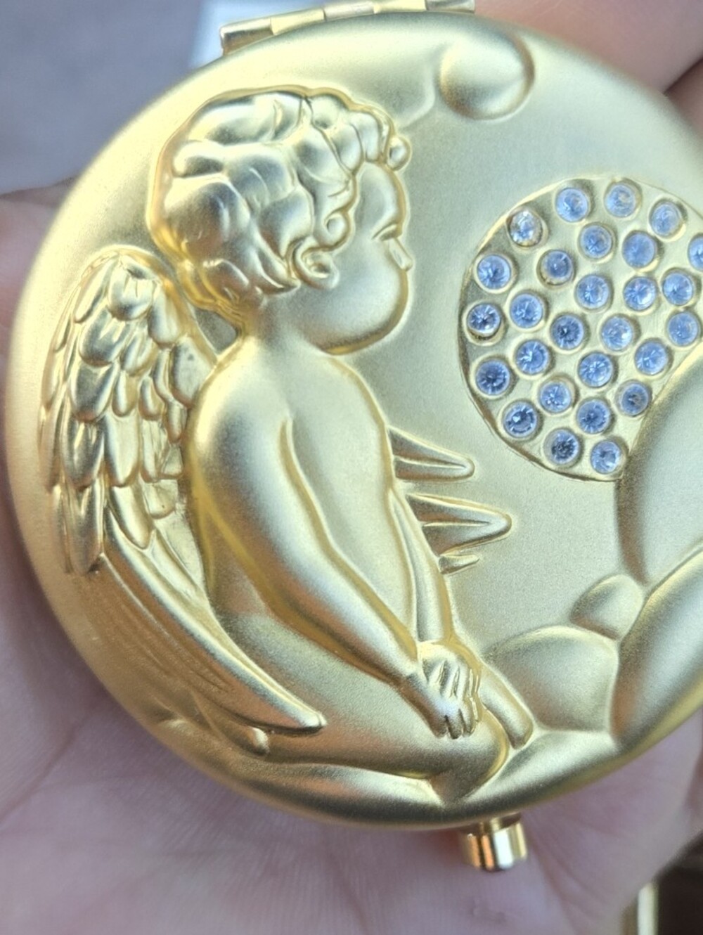 Estee Lauder Gold Compact Case with Logo